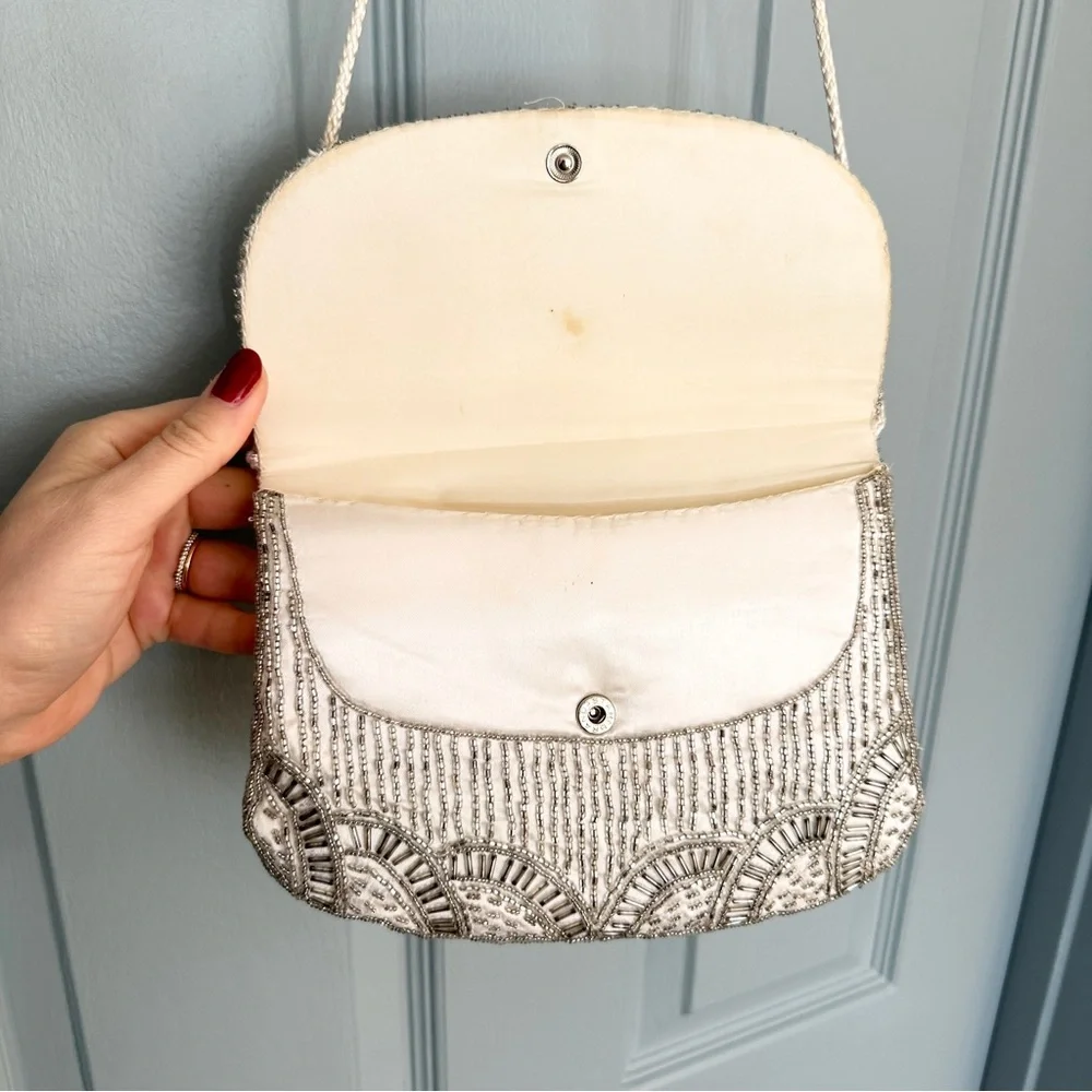 Vintage Metallic Beaded Crossbody Clutch Purse - Picture 5 of 6